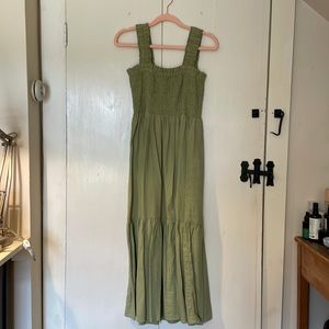 Opia Green Smocked Dress